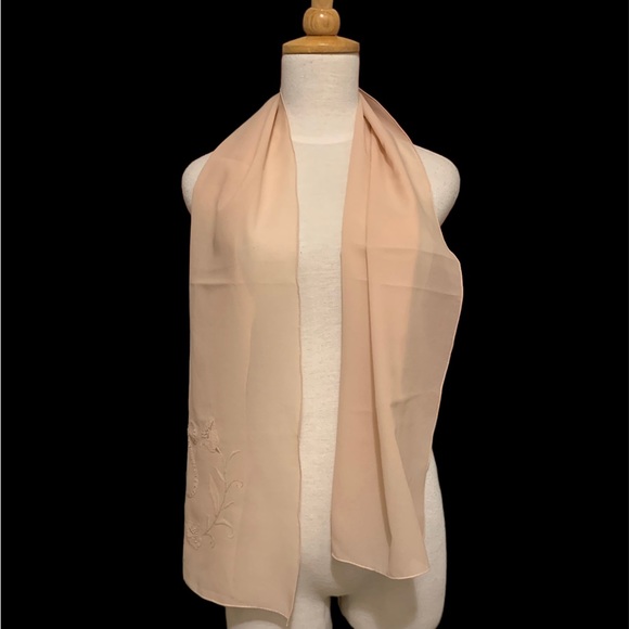 S” Initial Hand Embroidered Scarf - Picture 2 of 3